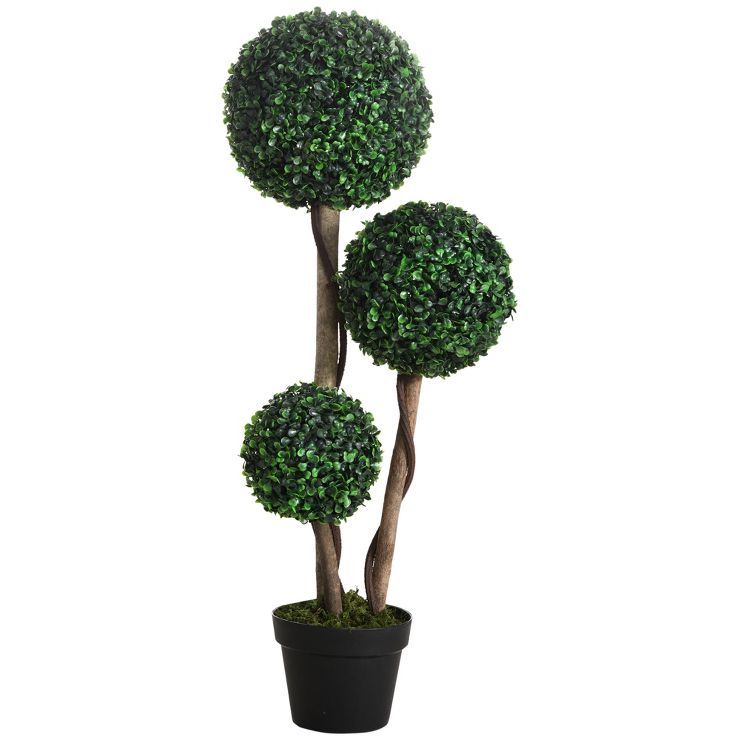 HOMCOM 35.5" Artificial Plant for Home Decor Indoor & Outdoor Fake Plant Artificial Tree in Pot, ... | Target
