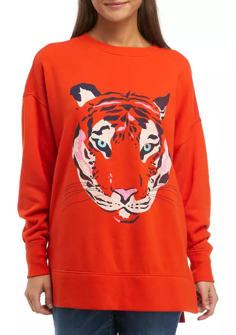 Long Sleeve Tiger Sweeper Top | Belk