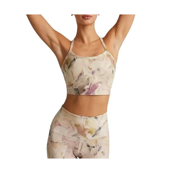 Women's Beyond Yoga SoftMark Slim Racerback High Cropped Sports Bra XSmall Earthen Swirl | Scheels