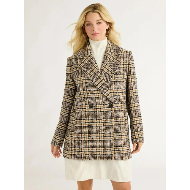 Free Assembly Women’s Boxy Double Breasted Jacket, Sizes XS-XXL | Walmart (US)