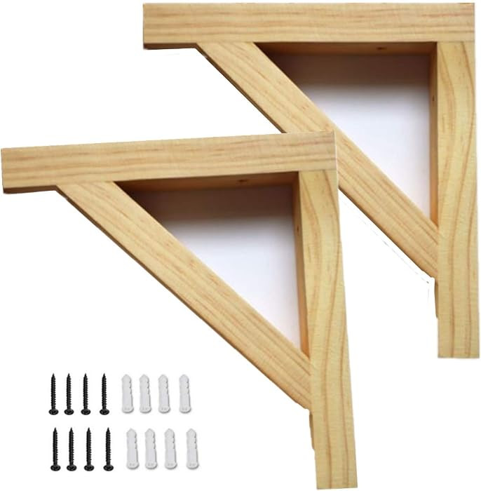 Wood Selves Bracket,Solid Wood Triangle Bracket, Clapboard Bracket, Wall Shelf,Fits Both 8 or 11 ... | Amazon (US)