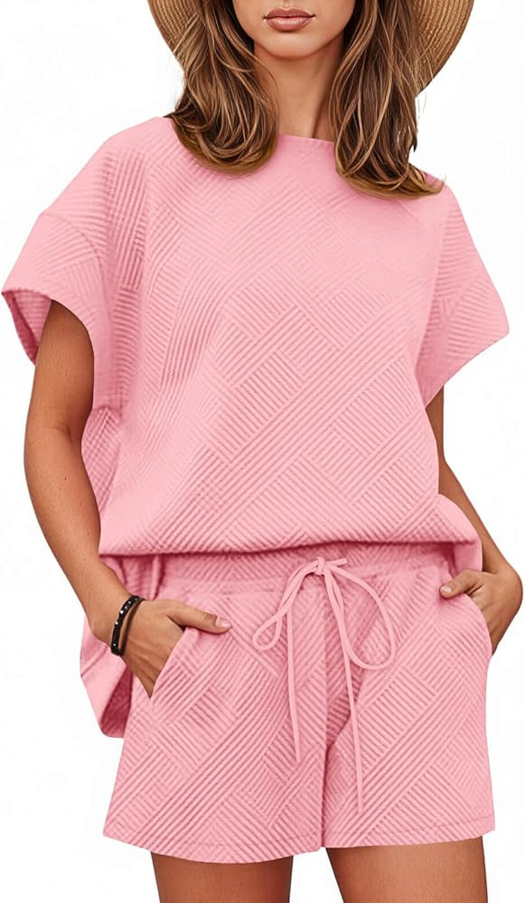 Tankaneo Womens Loungewear Set Short Sleeve Tops and Shorts 2 Piece Outfits Matching Lounge Pajam... | Amazon (US)