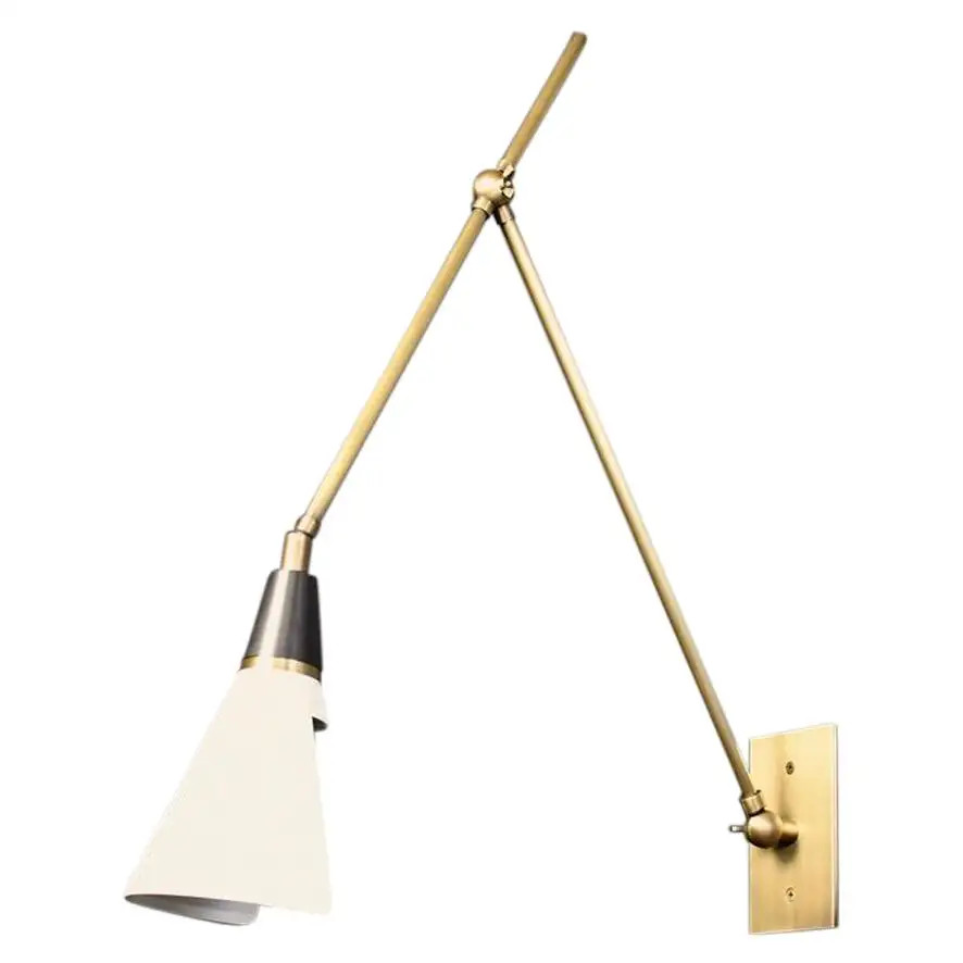 Magari Adjustable Wall Lamp in Bronze, White and Brass by Blueprint Lighting | 1stDibs