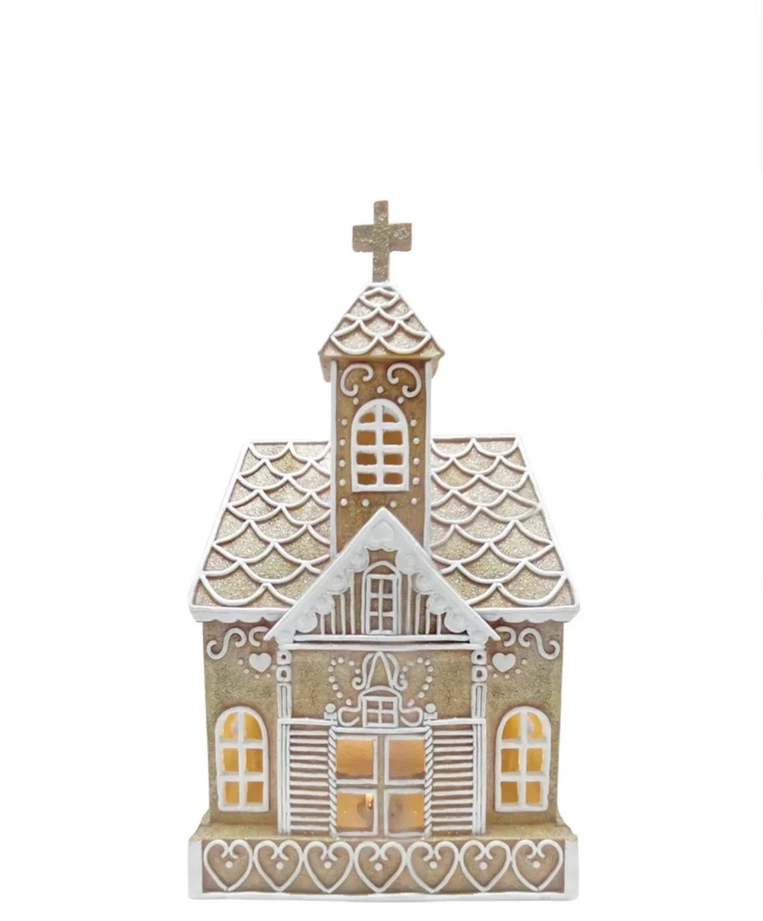 White Icing Resin Gingerbread House LED Light up 14 - Etsy | Etsy (US)