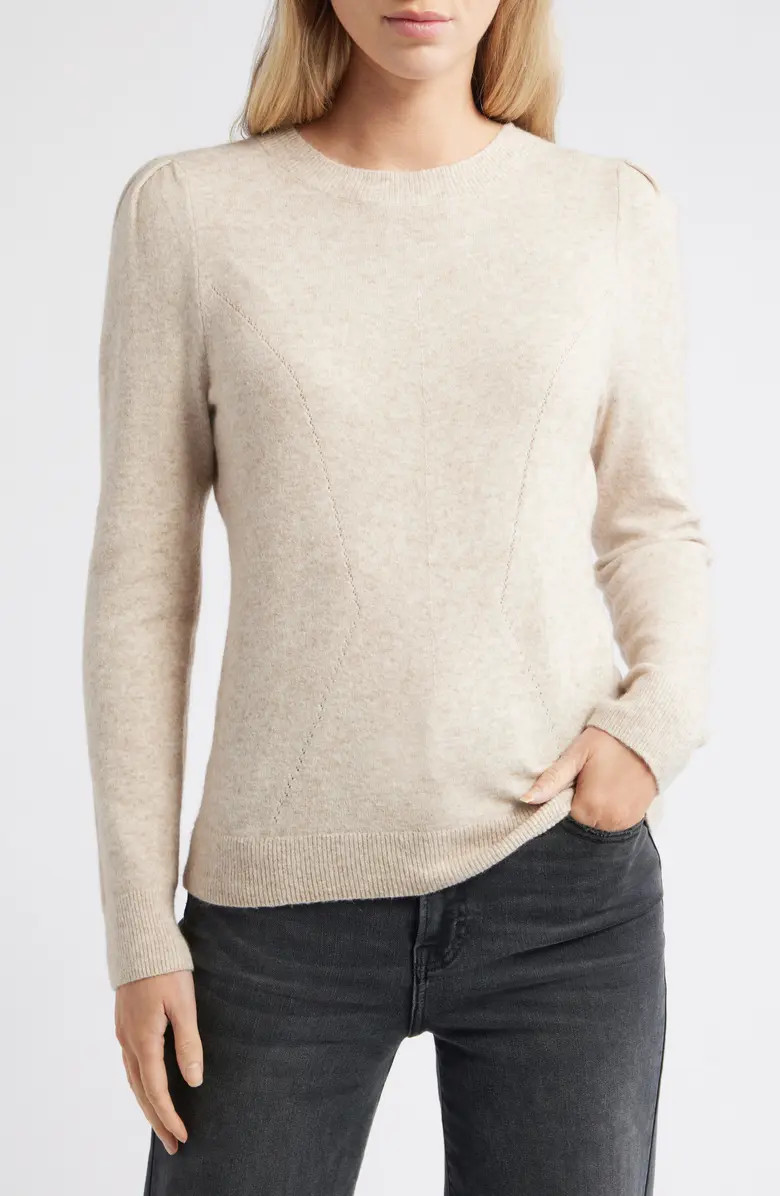 Pointelle Detail Crewneck Sweater | Nordstrom