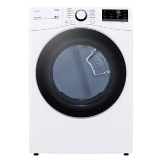 LG Electronics 7.4 cu. ft. Ultra Large White Smart Electric Vented Dryer with Sensor Dry & Wi-Fi ... | The Home Depot