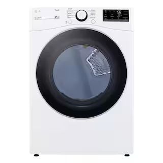 LG Electronics 7.4 cu. ft. Ultra Large White Smart Electric Vented Dryer with Sensor Dry and Wi-F... | The Home Depot