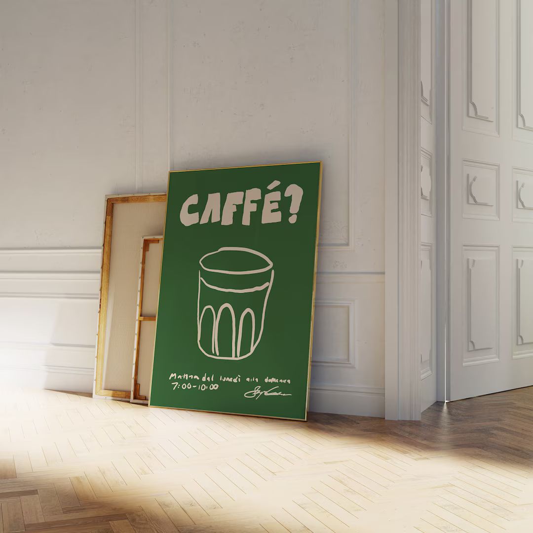 Caffe Poster, Coffee Poster, Retro Coffee Poster, Espresso Poster Print, Coffee Bar Decor, Modern... | Etsy (US)