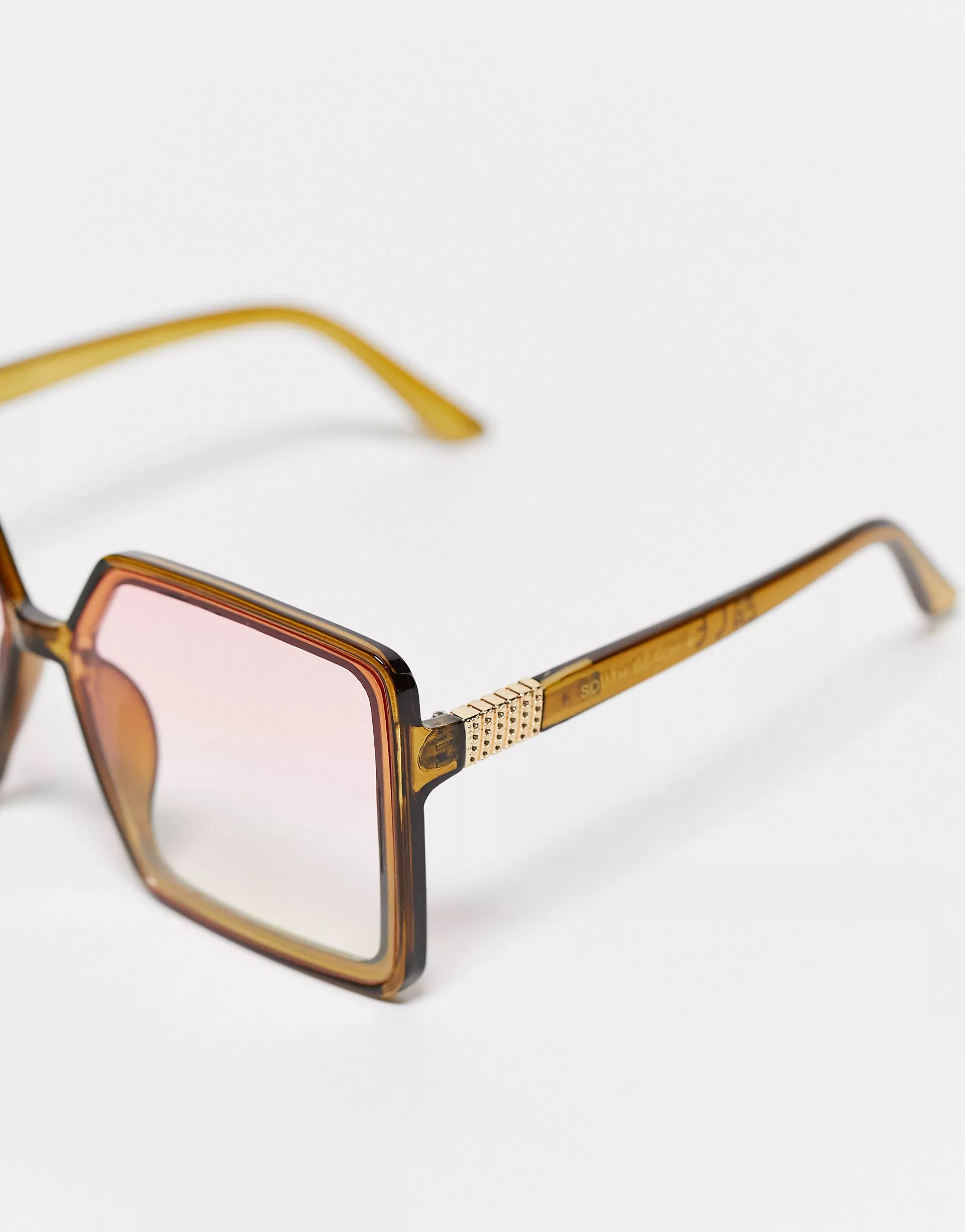 South Beach oversized 70s style sunglasses in brown | ASOS (Global)