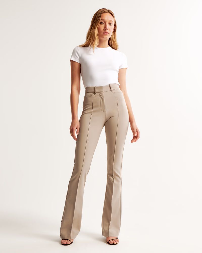 High Rise Flare Tailored Pant | Abercrombie & Fitch (UK)