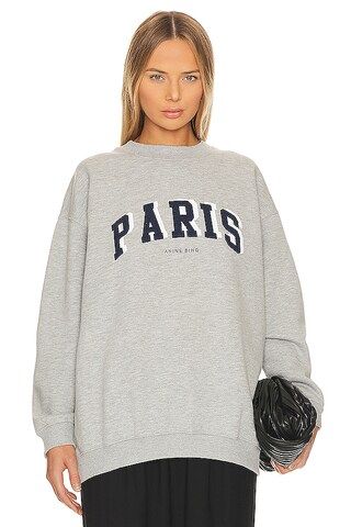ANINE BING Tyler Paris Sweatshirt in Heather Grey from Revolve.com | Revolve Clothing (Global)