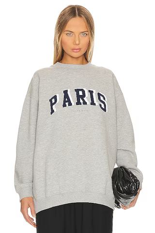 ANINE BING Tyler Paris Sweatshirt in Heather Grey from Revolve.com | Revolve Clothing (Global)