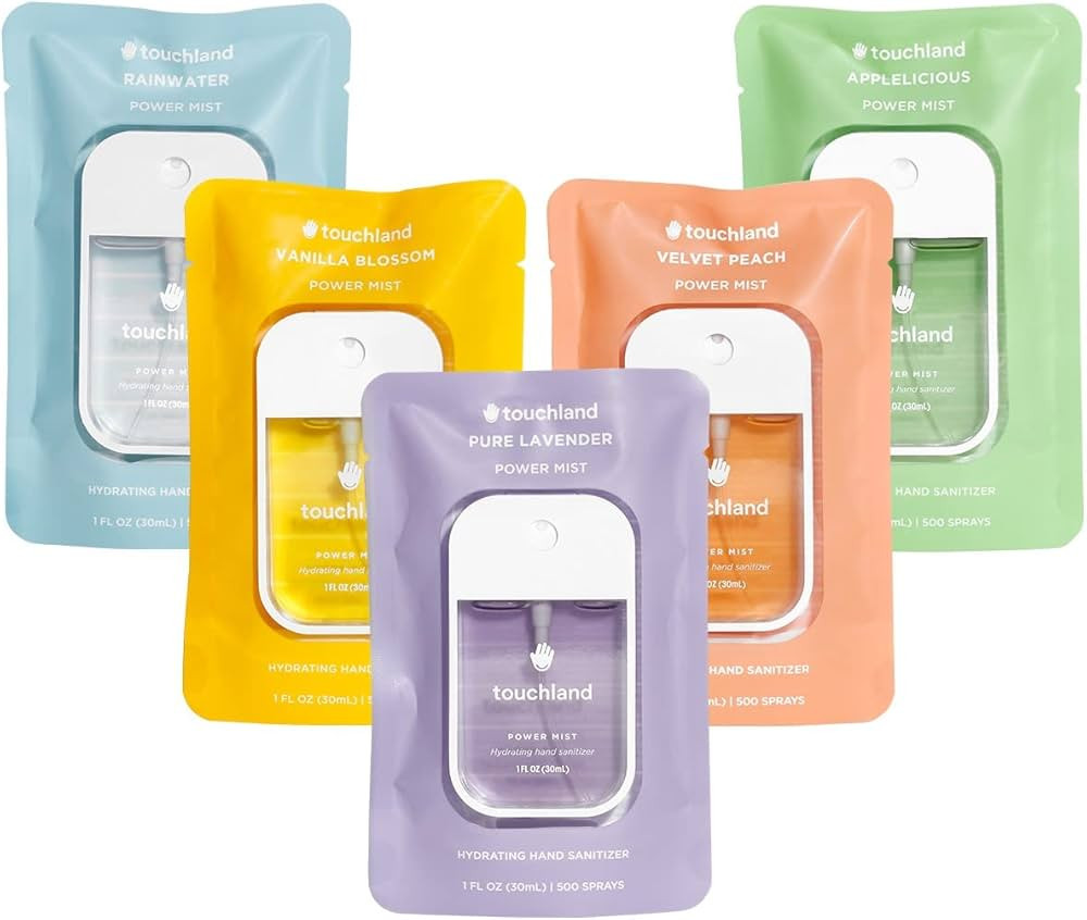 Touchland Power Mist Hydrating Hand Sanitizer Spray, BLOSSOM 5 Set (Lavender, Vanilla, Rainwater,... | Amazon (US)