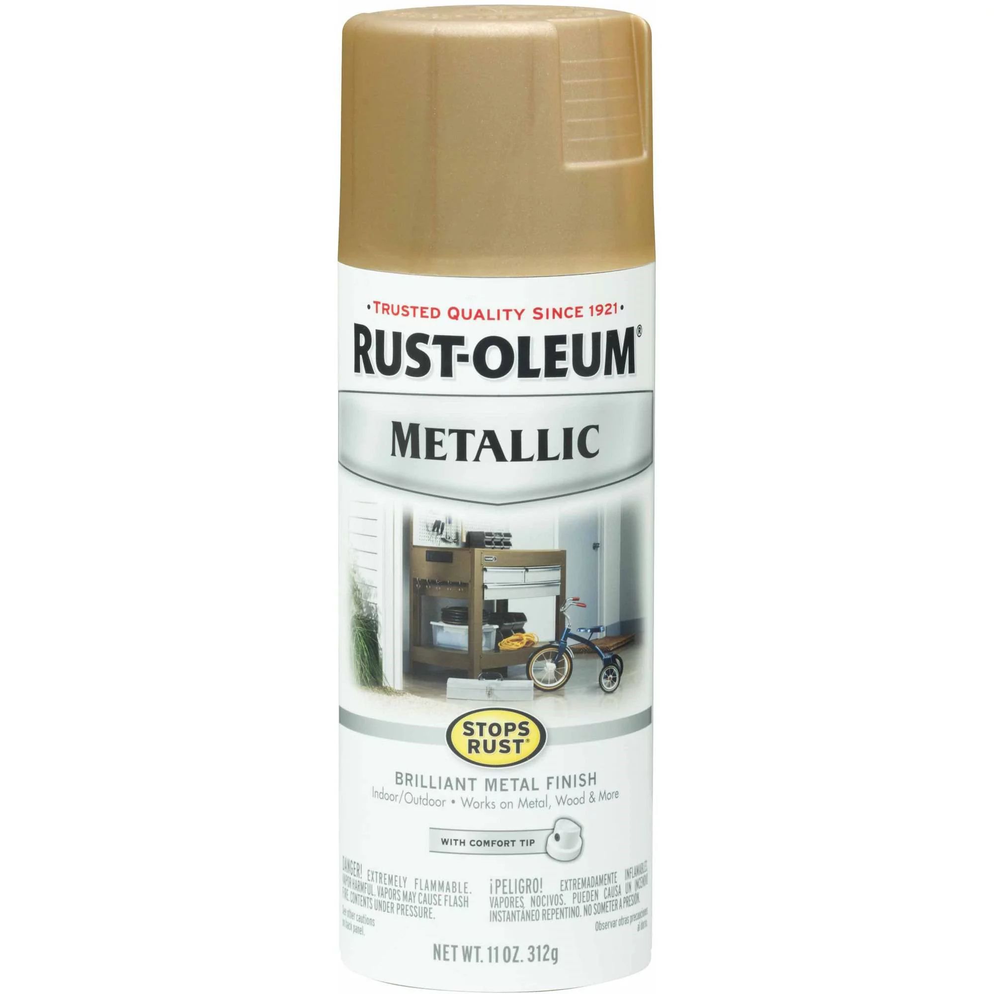 Rust-Oleum Stops Rust Vintage Metallic Spray Paint, Warm Gold | Walmart (US)