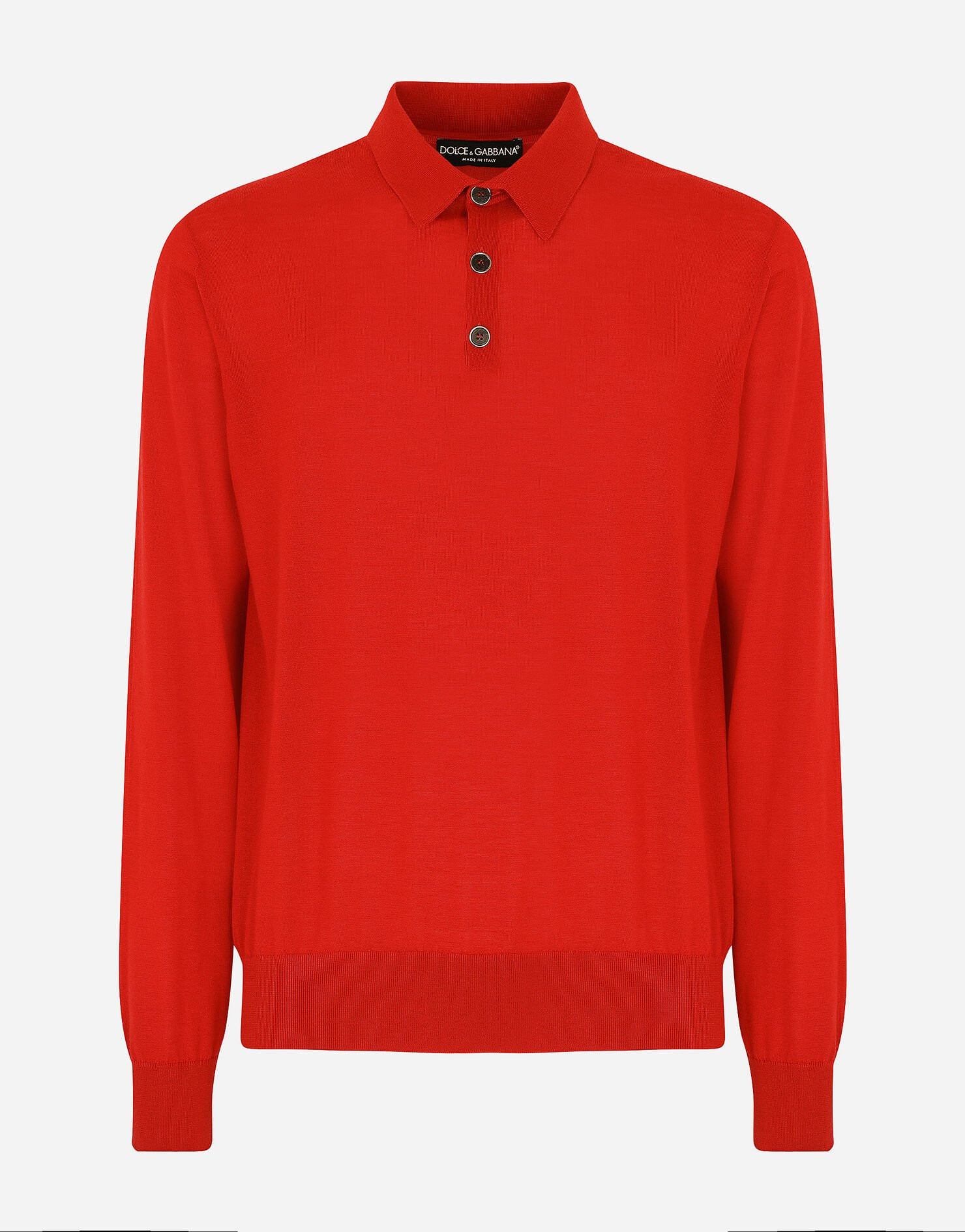 Long-sleeved cashmere polo-shirt | Dolce & Gabbana US