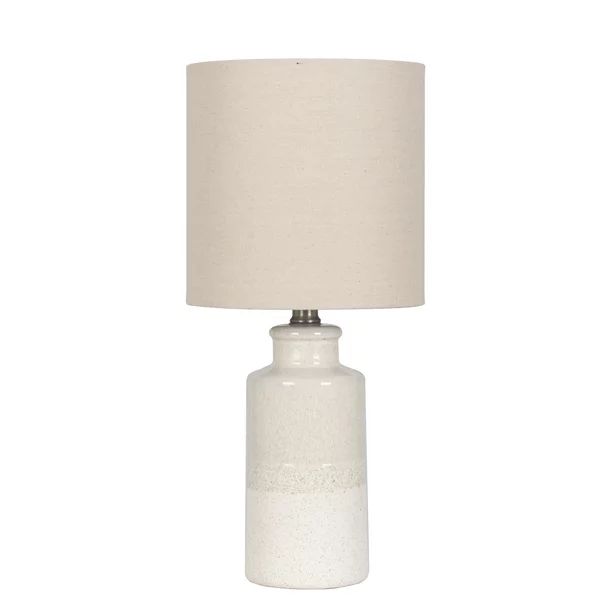 Mainstays 17" Reactive Glaze Ivory Textured Ceramic Table Lamp with LED Included - Walmart.com | Walmart (US)