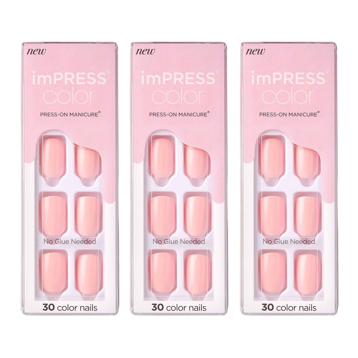 KISS imPRESS Color Press-On Nails - Pick Me Pink - 3pk - 90ct | Target
