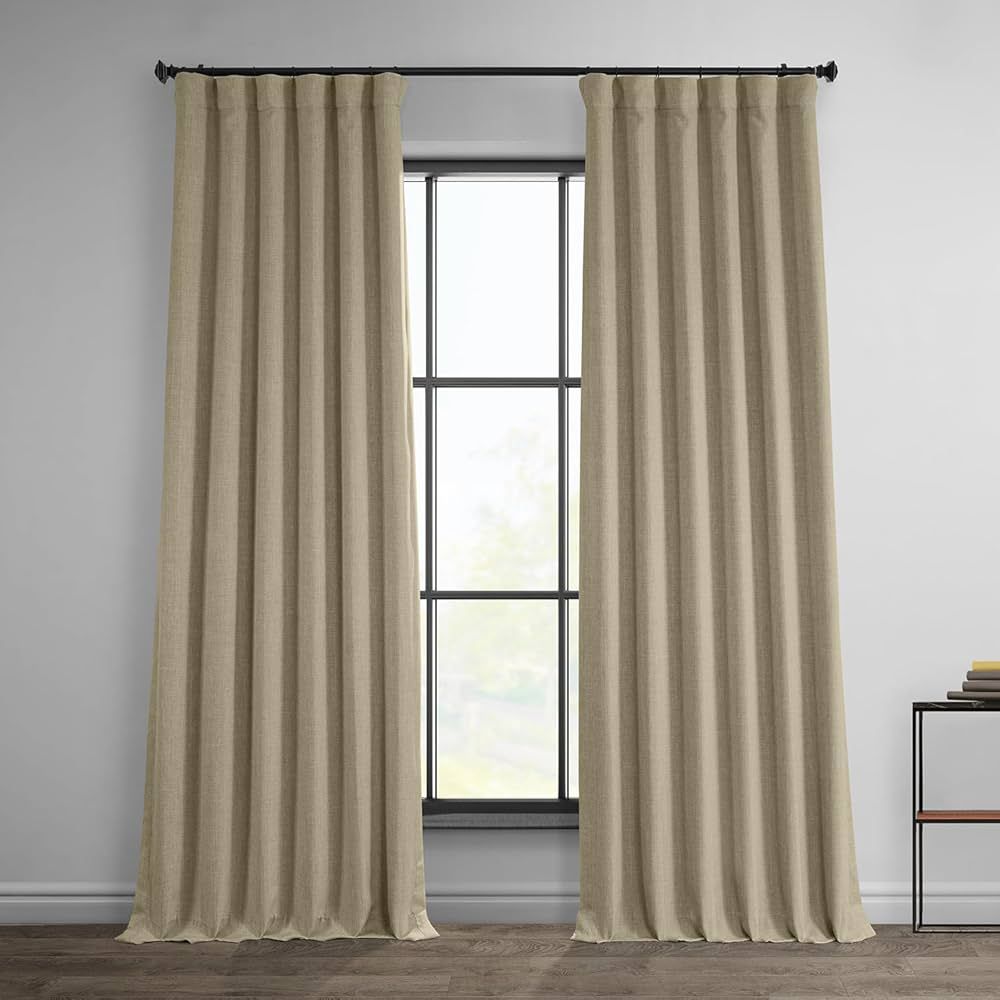 HPD Half Price Drapes Faux Linen Room Darkening Curtains - 108 Inches Long Luxury Linen Curtains ... | Amazon (US)