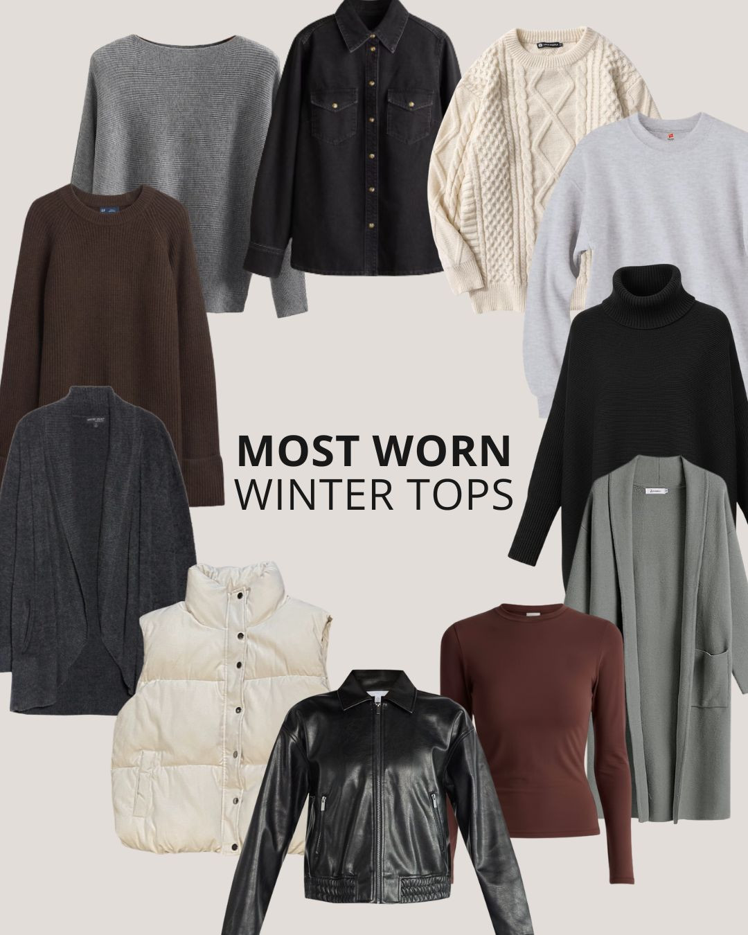 Most worn tops so far this year from the 2026 capsule wardrobee