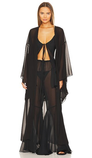 The Kimono in Black Chiffon | Revolve Clothing (Global)