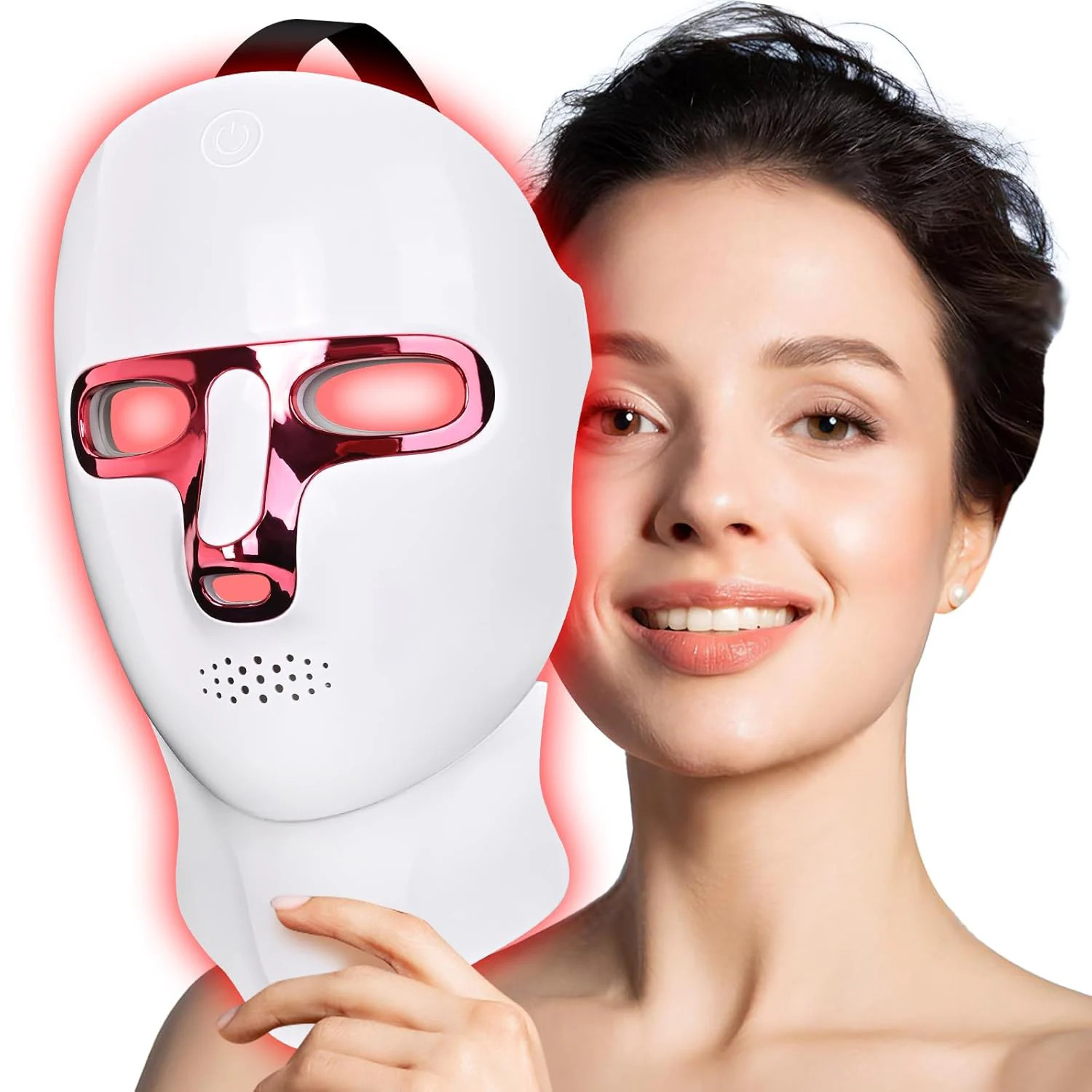 Vintage Red Light Therapy Mask for Face and Neck 120 LED 8 Modes USB C Rechargeable | CDIL07 | Lowe's