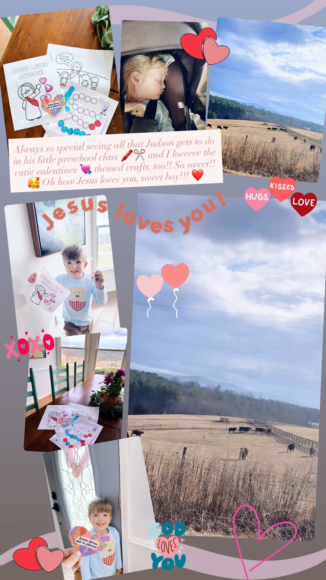 Always so special seeing all that Judson gets to do in his little preschool class 🖍️✂️ and I loveeee the cutie valentines 💘 themed crafts, too!! So sweet!! 🥰 Oh how Jesus loves you, sweet boy!!! ❤️
