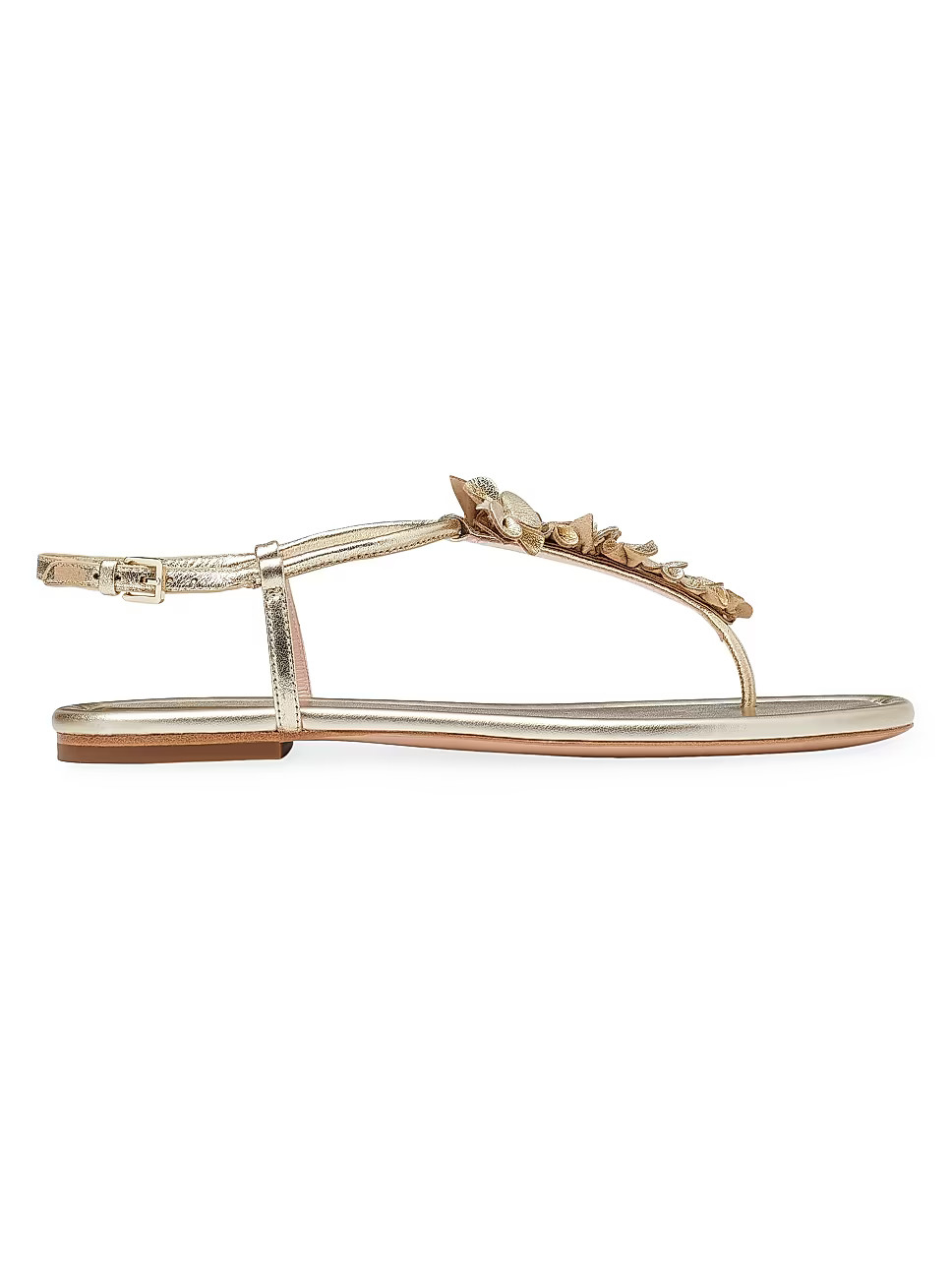 Rosalie Metallic Leather T-Strap Sandals | Saks Fifth Avenue