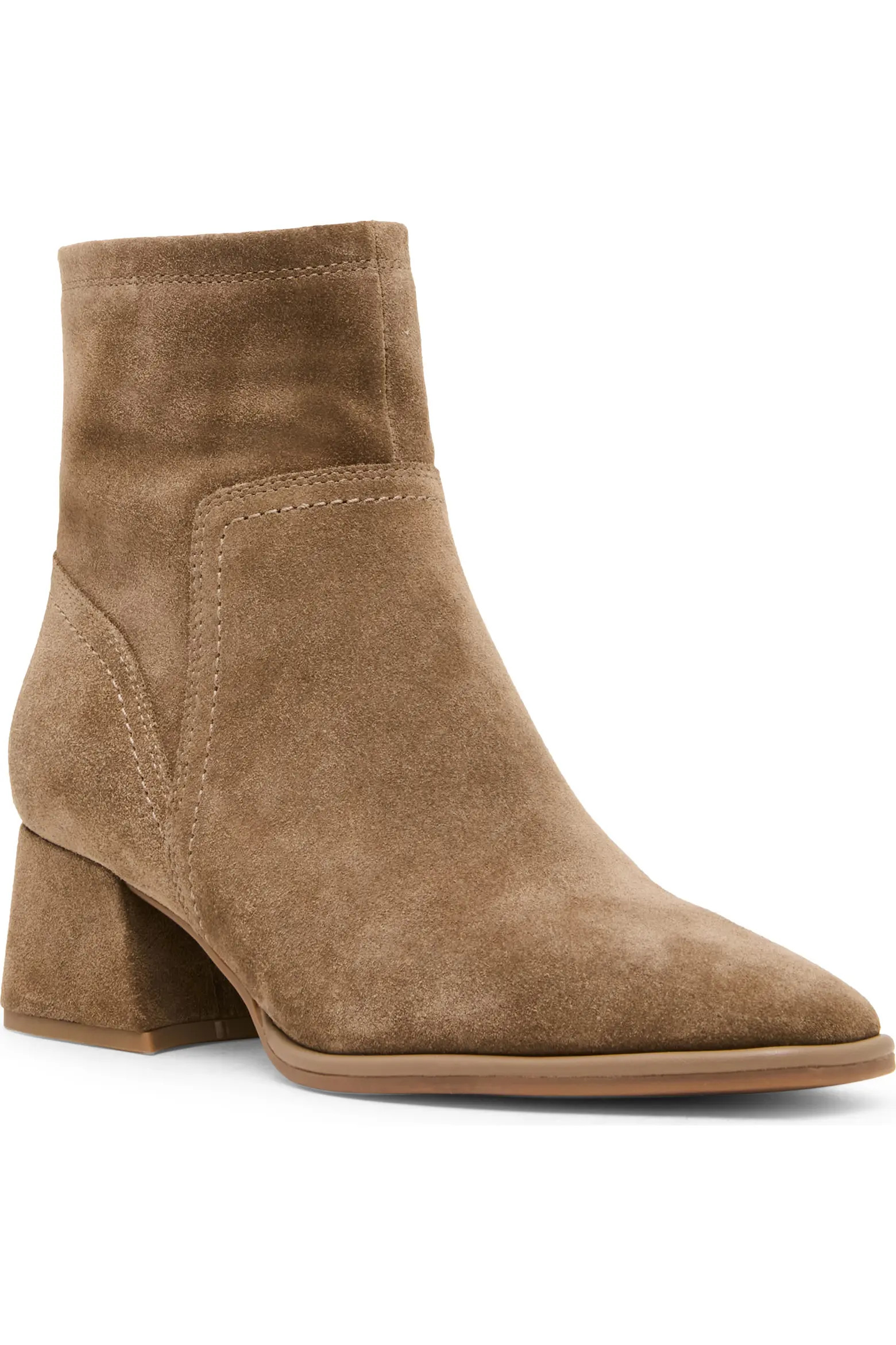 Blondo Marina Waterproof Stretch Suede Block Heel Bootie (Women) | Nordstrom | Nordstrom