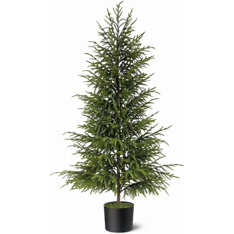 4Ft Artificial Norfolk Pine Tree with Pot, 48" Real Touch Table Top Christmas Tree, Table Top Chr... | Walmart (US)