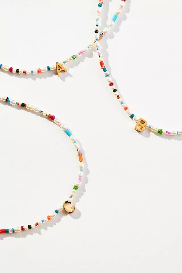 Monogram Beaded Necklace | Anthropologie (US)