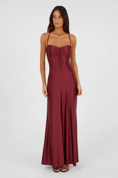 Sasha Therese Georgette Maxi Dress in Red at Nordstrom, Size Xx-Small | Nordstrom