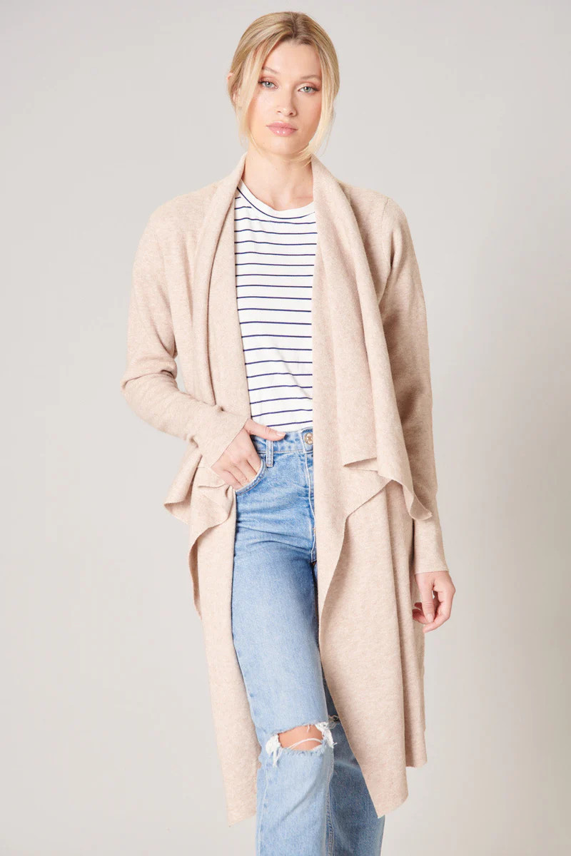 Ravyn Drape Neck Cardigan | Sugarlips