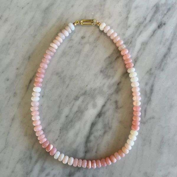 Shaded Pink Opal Gemstone Necklace | HART