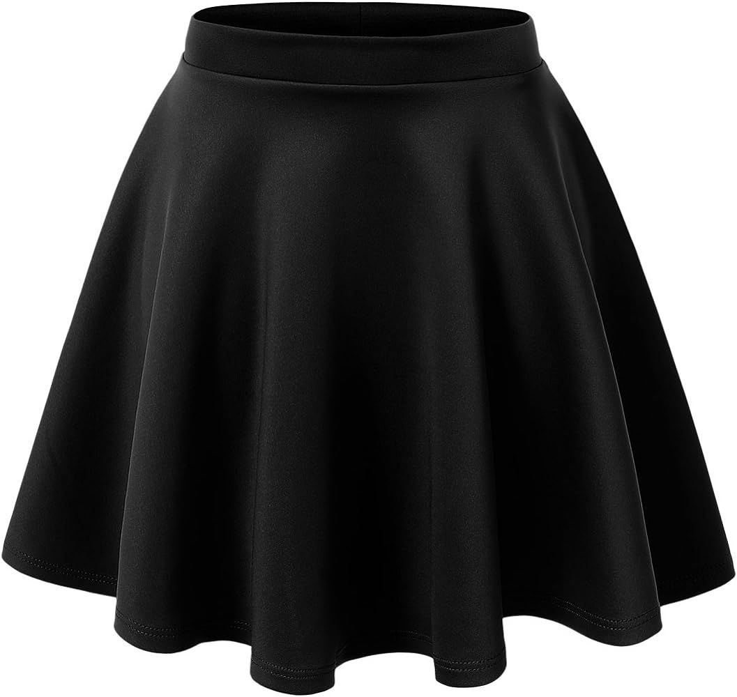 Made By Johnny Women's Basic Versatile Stretchy Flared Casual Mini Skater Skirt XS-3XL Plus Size | Amazon (US)