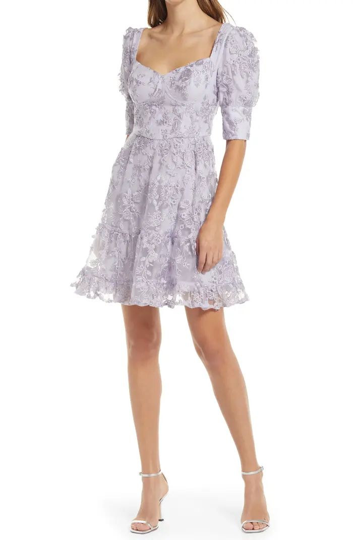 Chi Chi London Embroidered Sweetheart Neck Dress | Nordstrom | Nordstrom