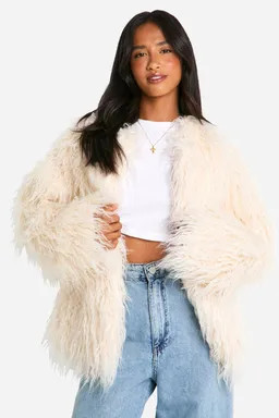 Petite Mongolian Faux Fur Coat | boohoo (US & Canada)