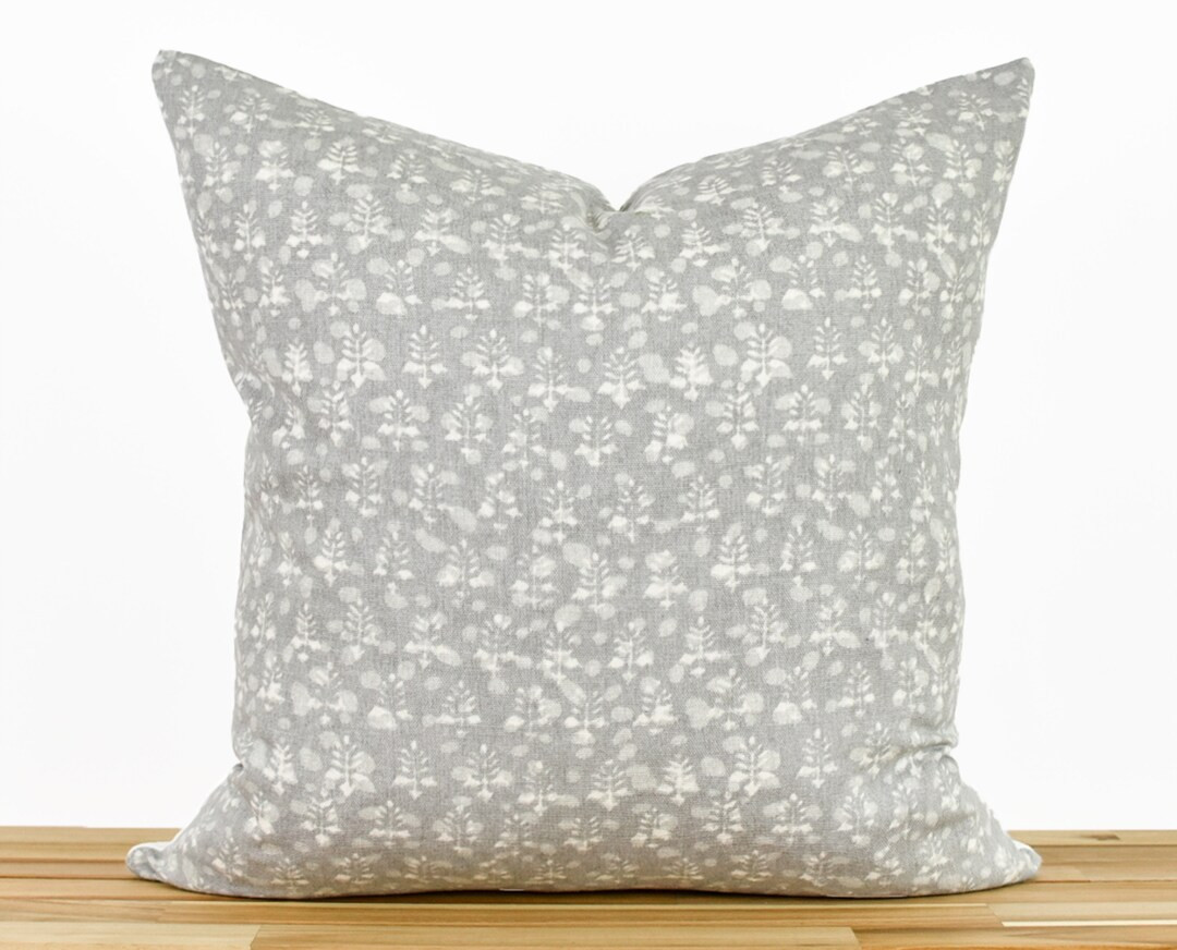 Gray Floral Pillow Cover, Gray Pillow Cover, Farmhouse Floral Pillow, Neutral Pillow Cover, Flora... | Etsy (US)