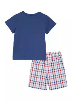 Good Lad Boys 4-7 Baseball Graphic T-Shirt and Plaid Shorts Set | Belk