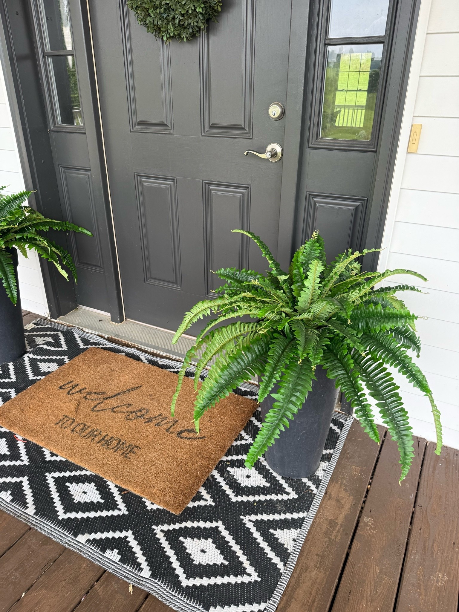 These were the most realistic ferns I could find! I bought 4 at the beginning of spring and they’ve held up great and look real. 

Amazon home// Amazon finds