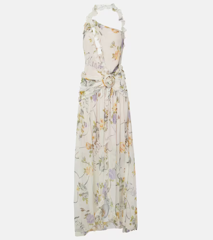 Blumarine Floral silk creponne maxi dress | Mytheresa (US/CA)