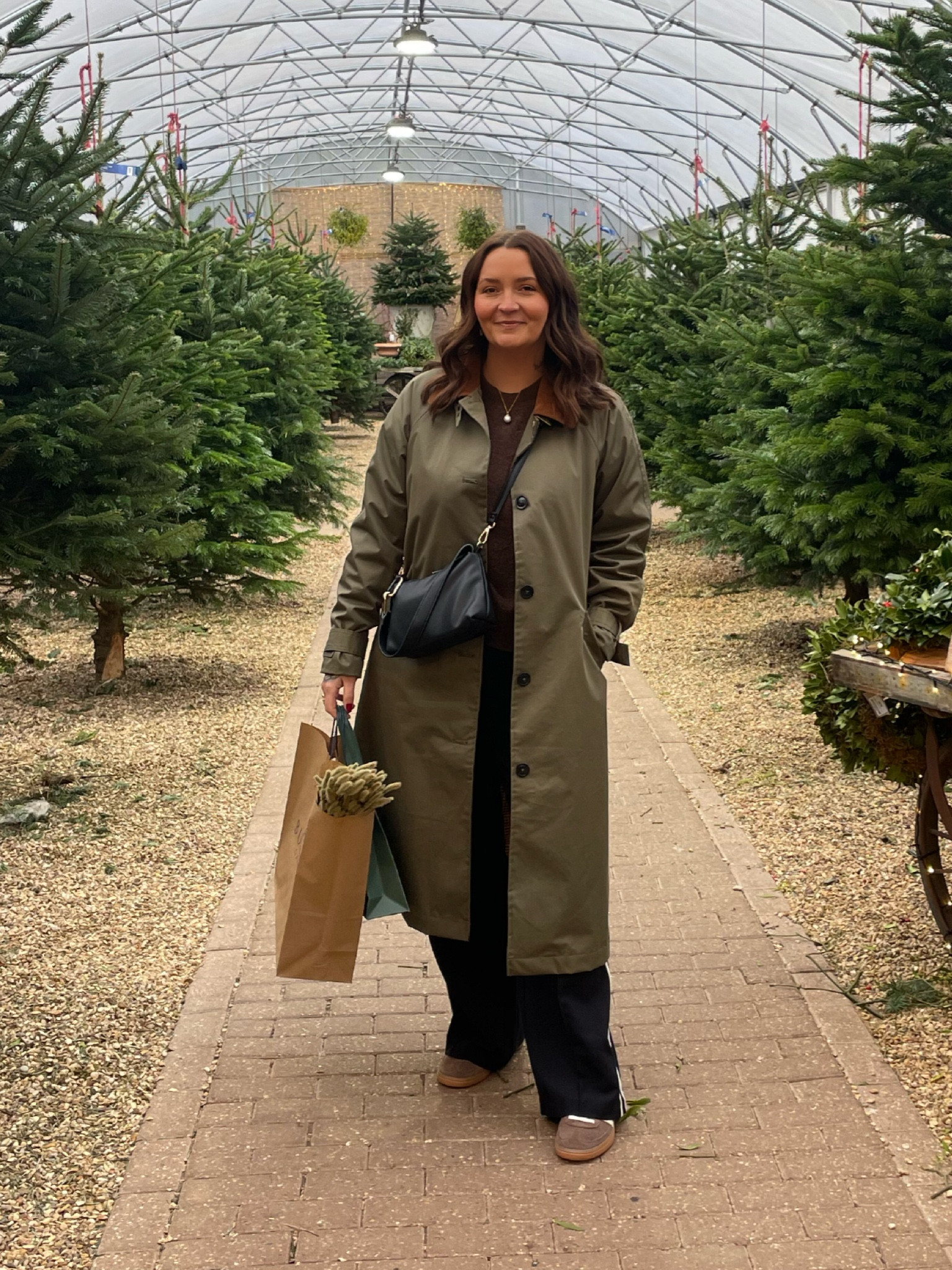 Christmas shopping in Burford garden centre
.
.
.
#winteroutfit #khakitrenchcat #widelegtrousers #adidasspezial #handballspezial #rainmac #brownjumper #casualoutfit

#LTKuk #LTKwinter #LTKeurope