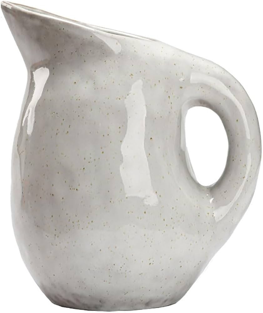 Neutral White Gray Ceramic Vase, Wabi Sabi Style Pitcher Vases, Rustic Minimalist Home Decor Cent... | Amazon (US)