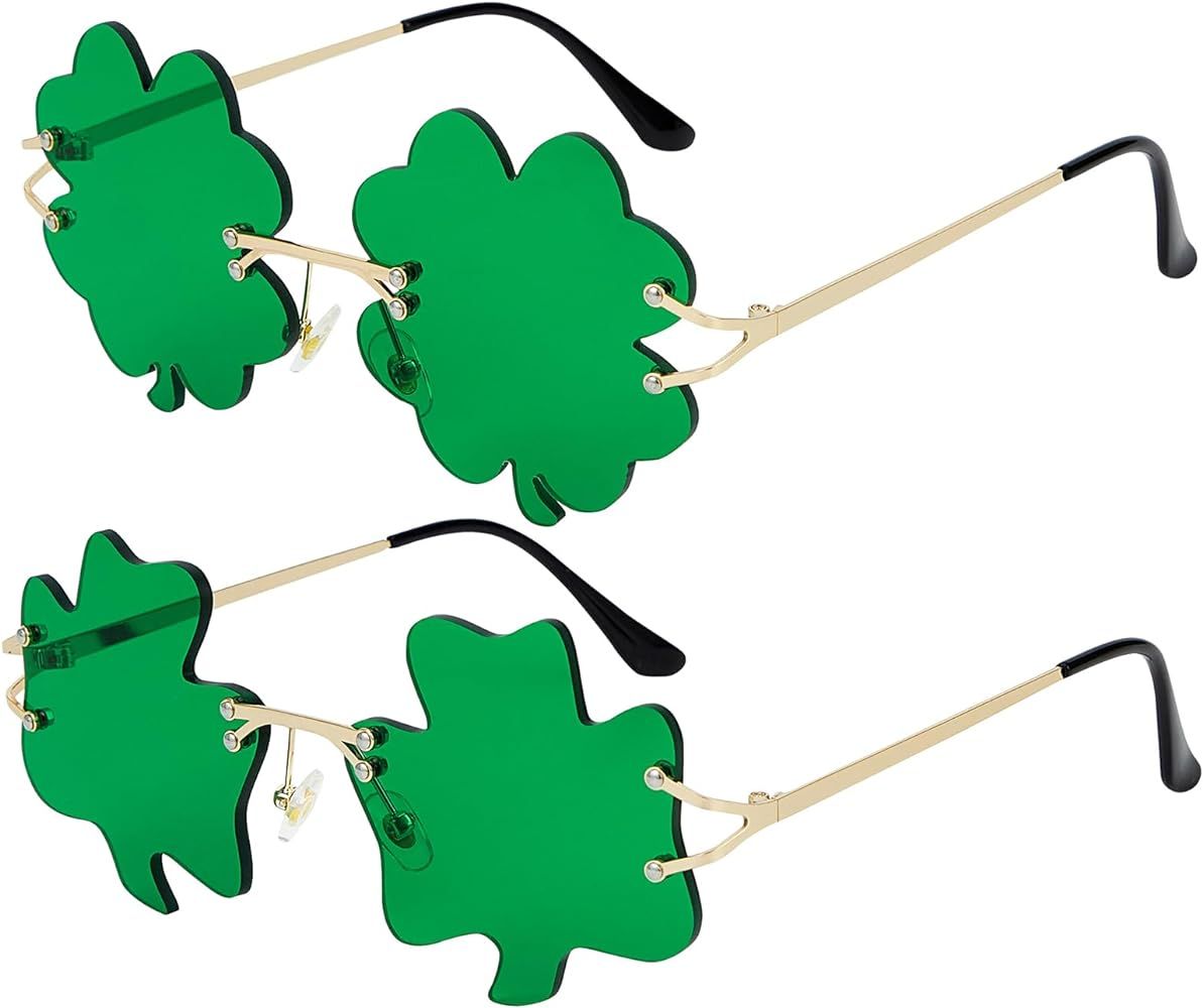 American Trends St. Patrick’s Day Irish Shamrock Sunglasses Green Four Leaf Clover Accessories | Amazon (US)