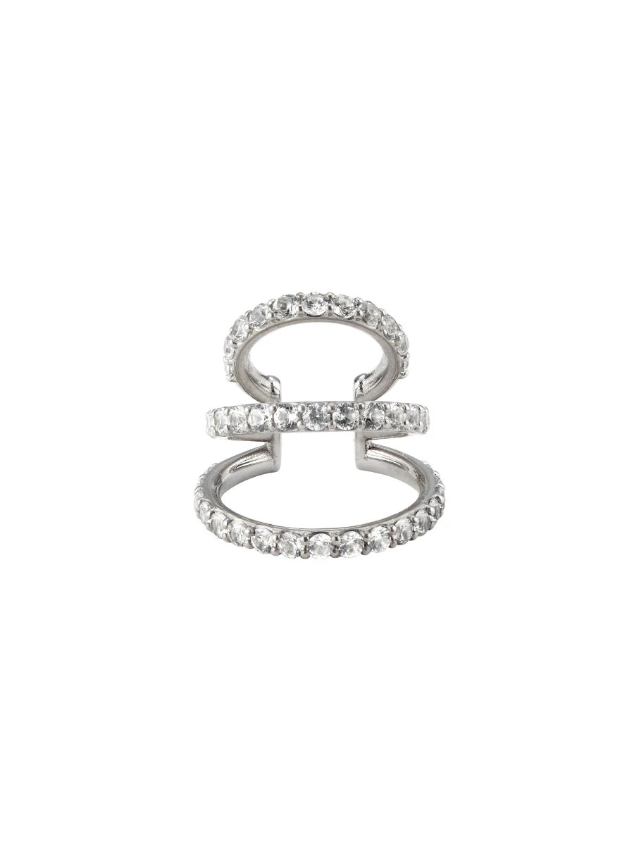 PAVÉ TRIPLE EAR CUFF, SILVER | Dorsey