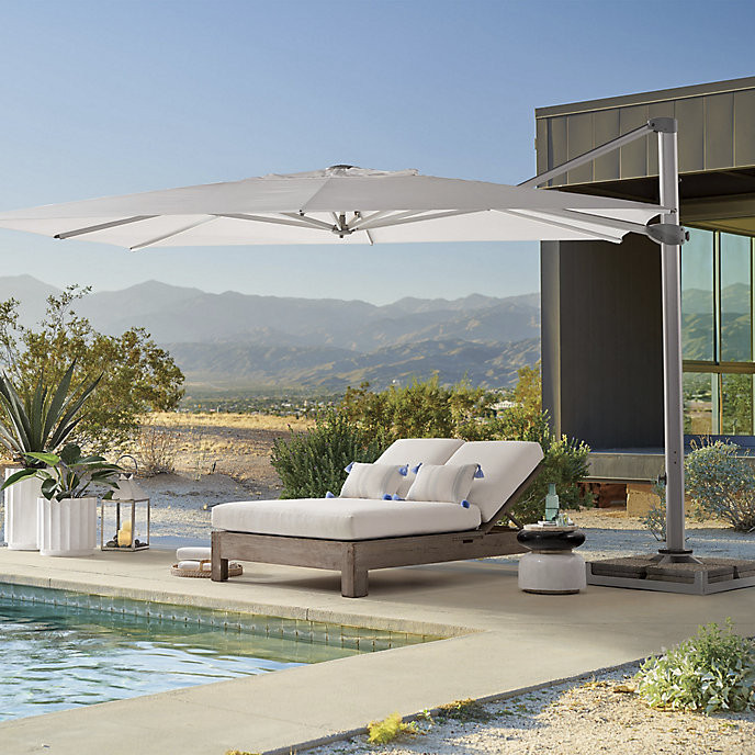 Altura LED Cantilever Umbrella with Base | Frontgate | Frontgate