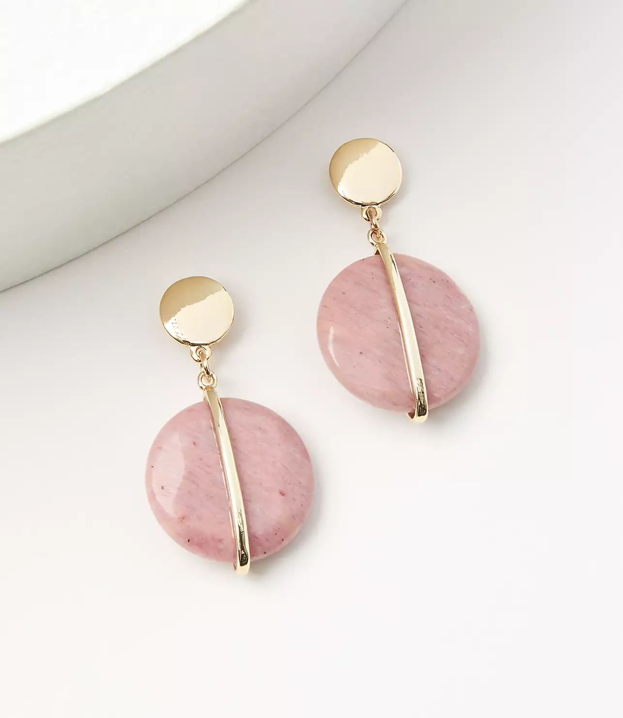 Circle Stone Drop Earrings | LOFT