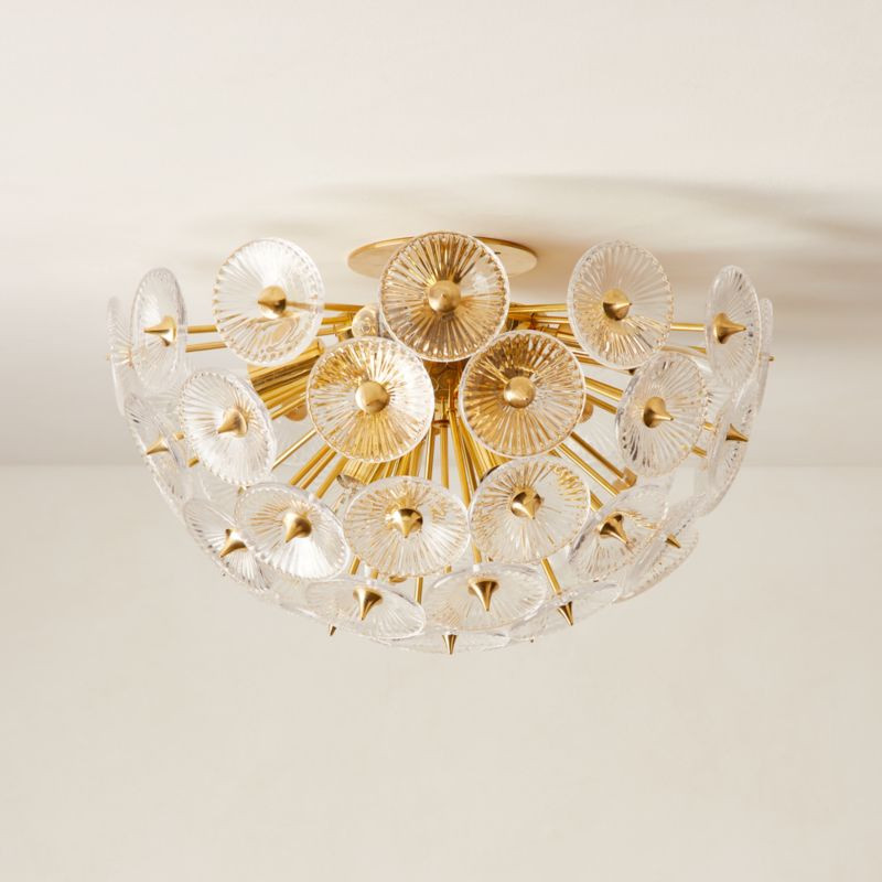Lamina Brass Modern Burst Flush Mount + Reviews | CB2 | CB2