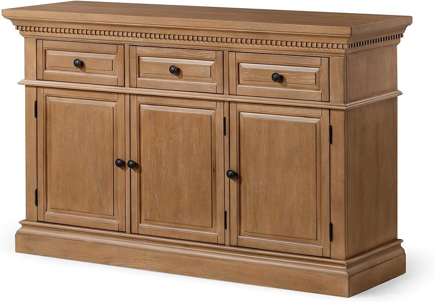 Maven Lane Theo Traditional Wooden Sideboard in Antiqued Natural Finish | Amazon (US)