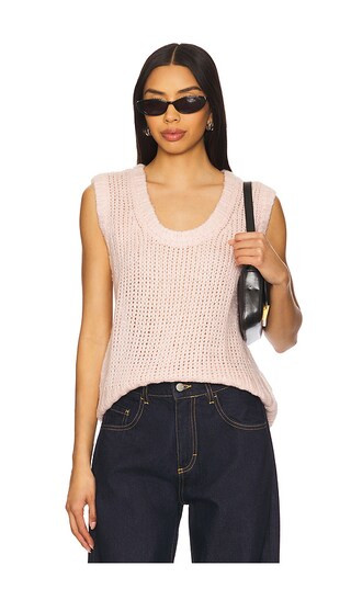 Poppie Sweater Vest in Pink | Revolve Clothing (Global)