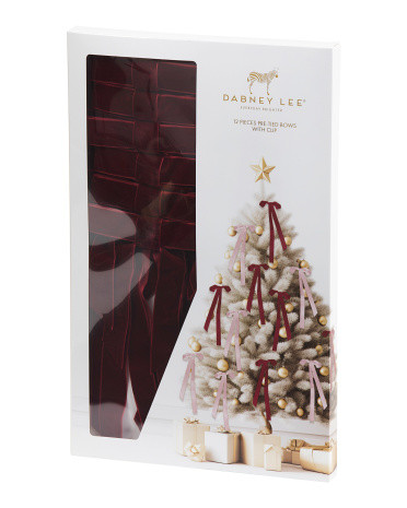 Set Of 12 Velvet Pre-tied Bows With Clips | TJ Maxx